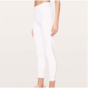 Lululemon Train Times 7/8 Pant 25" Size 4 White Leggings W5BU1S
